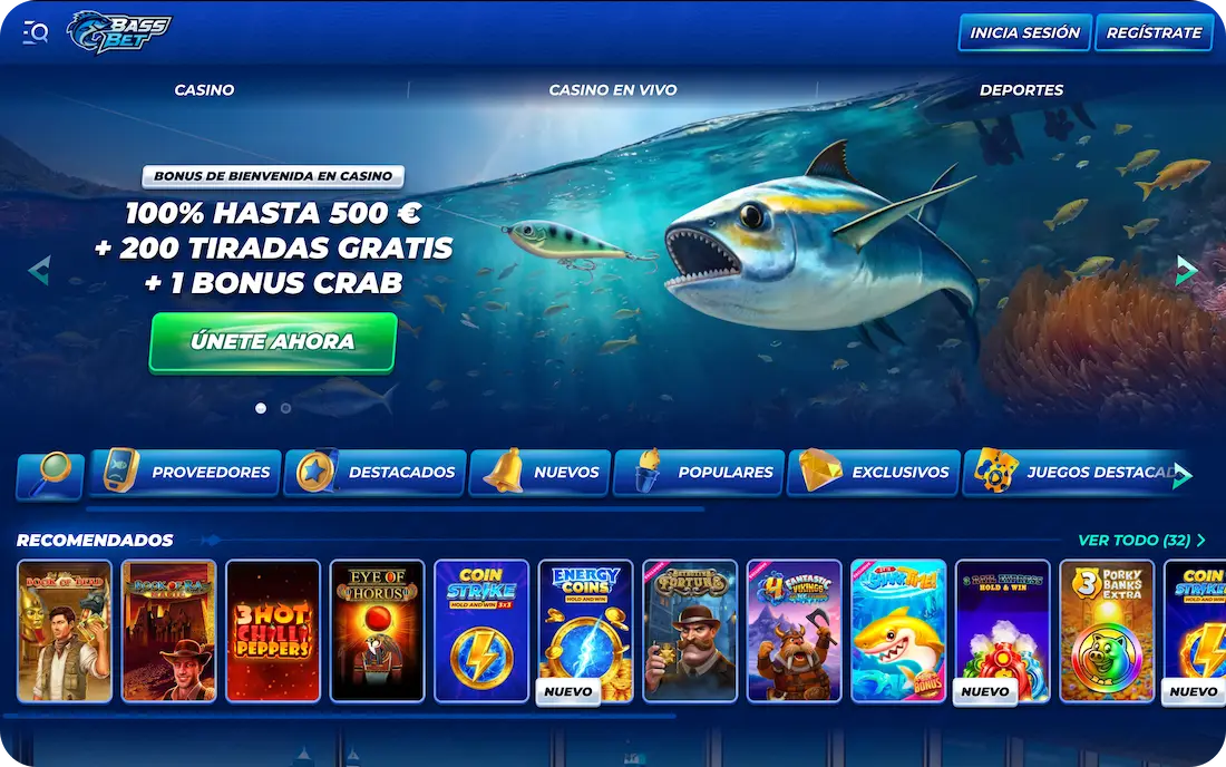 Sitio web del casino Bassbet