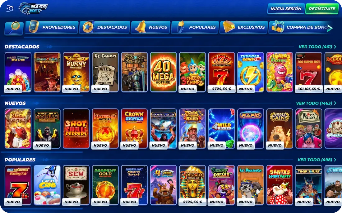 juegos del casino bassbet