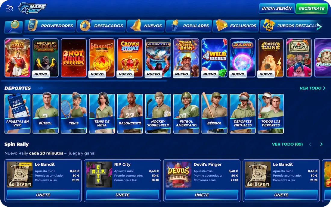 todos juegos de bass bet